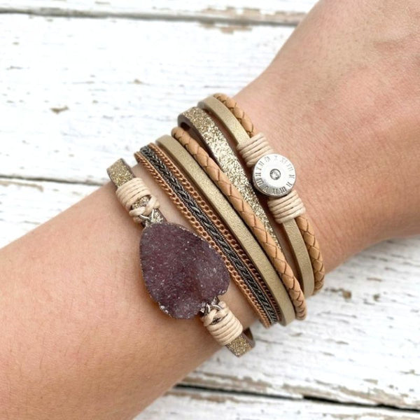 Tribeca Druzy Double Wrap Bracelet