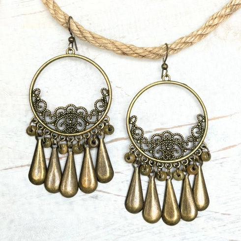 Bronze Boho Droplet Earrings - SOULZA AUSTRALIA