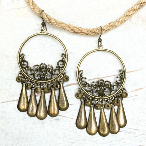 Bronze Boho Droplet Earrings - SOULZA AUSTRALIA