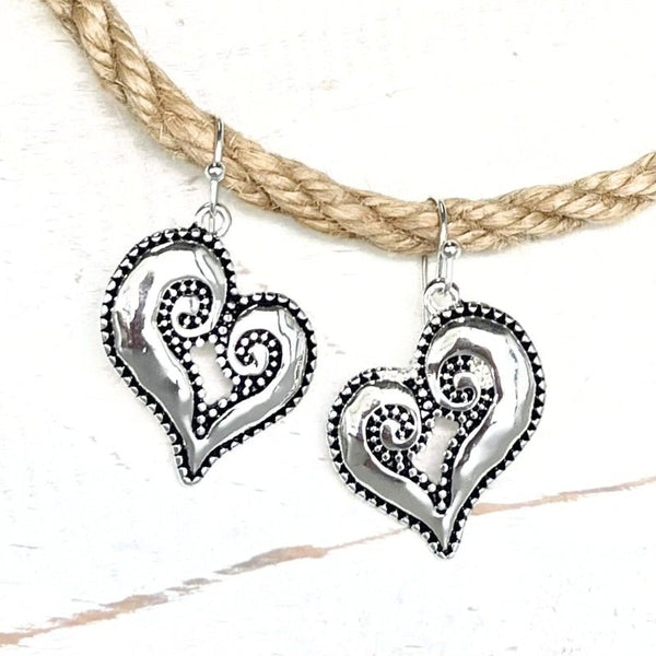 Allure Silver Asymmetrical Heart Earrings - SOULZA AUSTRALIA