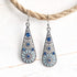 Blue Boho Silver Diamante Flower Earrings - SOULZA AUSTRALIA