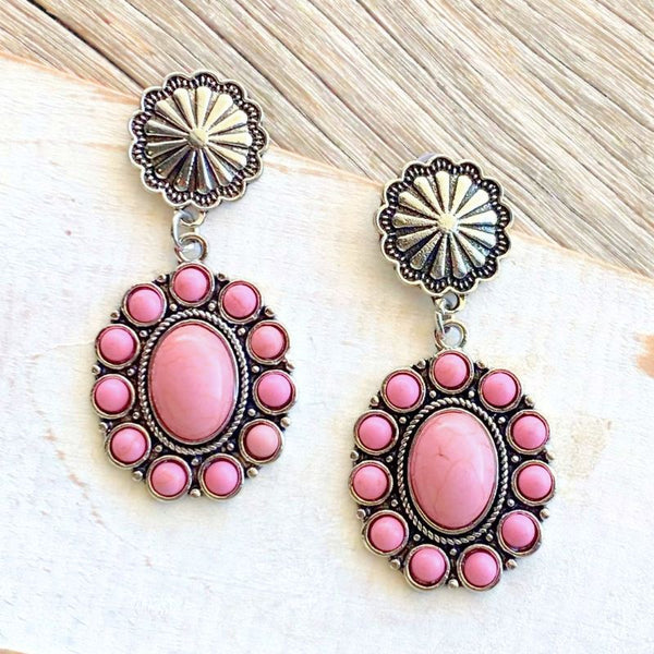 Boho Pink Two - Tier Floral Earrings - SOULZA AUSTRALIA