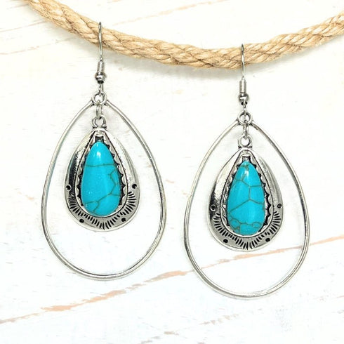 Boho Turquoise Teardrop Earrings - SOULZA AUSTRALIA