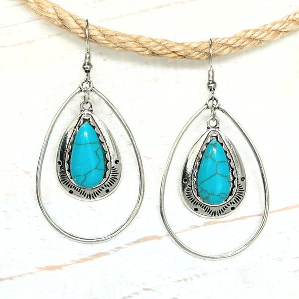 Boho Turquoise Teardrop Earrings - SOULZA AUSTRALIA