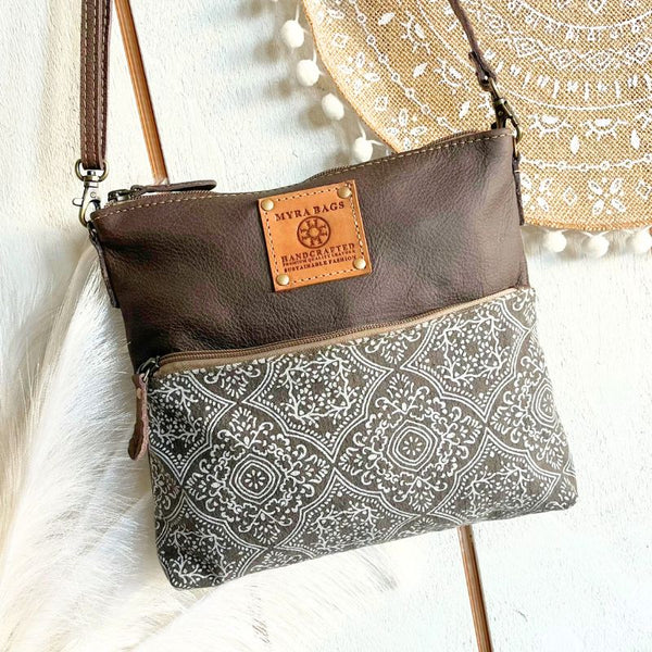 Hazel Bohemia Leather & Canvas Crossbody Bag