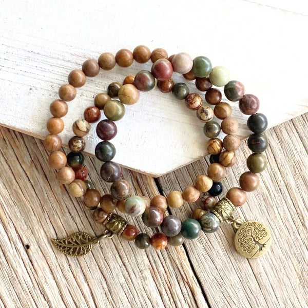 Boho Rustic Tan Bead Bracelets - SOULZA AUSTRALIA