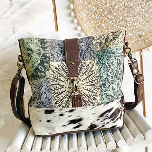 Fleur Boho Leather n Canvas Bag - SOULZA AUSTRALIA