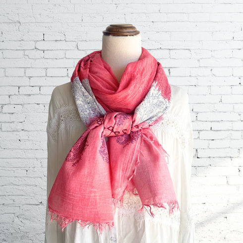 Pink Sherbert Handcrafted Cotton Scarf