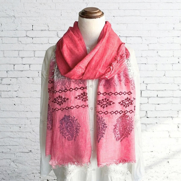 Pink Sherbert Handcrafted Cotton Scarf