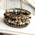 Tiger Eye Stone & Silver Boho Wrap Bracelet