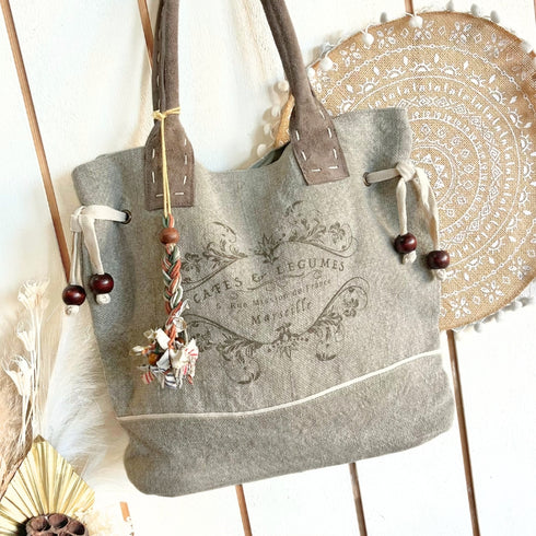 Camille Vintage Canvas Tote Bag