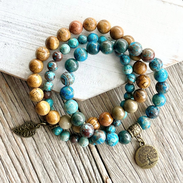 Boho Rustic Turquoise Bead Bracelets