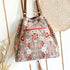 Wild Blossom Cotton & Leather Bucket Bag
