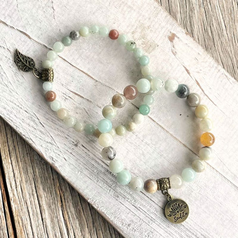 Boho Amazonite Soulza Bronze Bracelet Set
