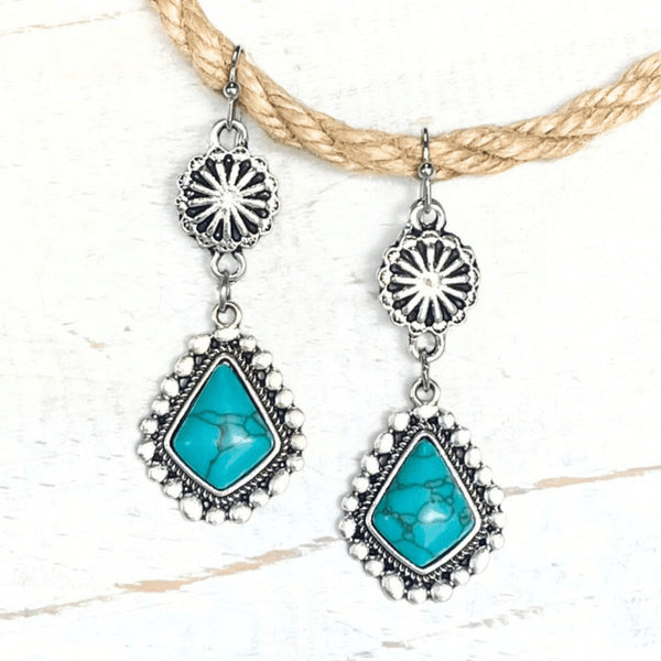 Boho Turquoise Triangle Teardrop Earrings - SOULZA AUSTRALIA