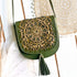 Olive Eclectic Mandala Handtooled Leather Bag