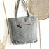 Smoky Grey Embroidered Fringe Tote Bag