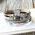 Grey Silver Leaf n Bead Wrap Bracelet