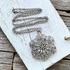 Boho Silver Flower Chain Pendant