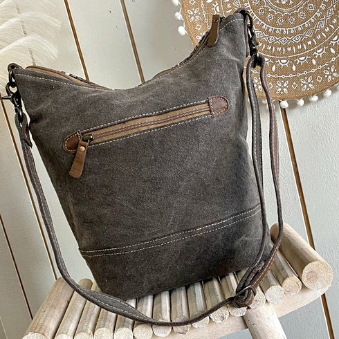 Phoenix Boho Leather & Canvas Shoulder Bag - SOULZA AUSTRALIA