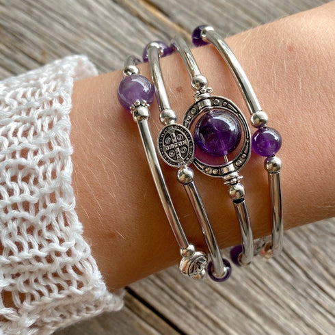 Amethyst Multilayer Boho Wrap Bracelet - SOULZA AUSTRALIA