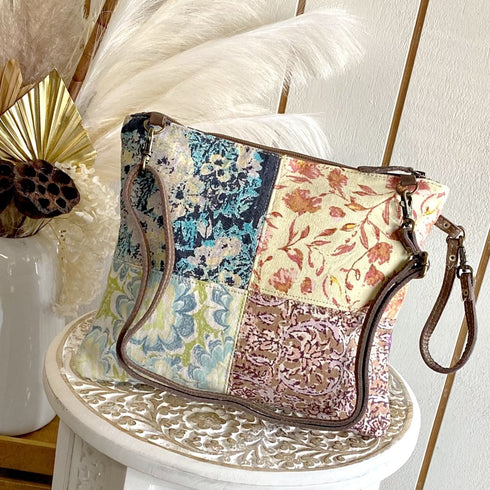 Floral Bouquet Patchwork Boho Canvas Bag - SOULZA AUSTRALIA