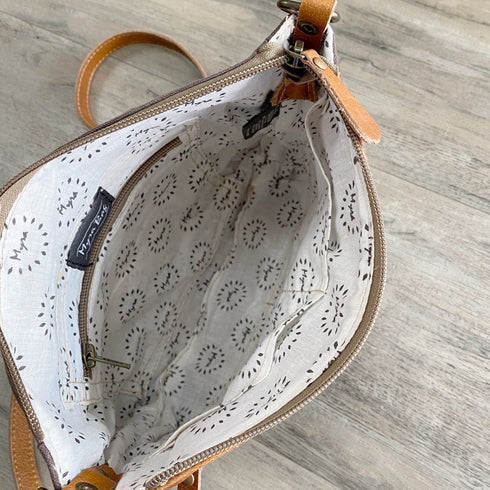 Aurora Boho Leather & Canvas Crossbody Bag - SOULZA AUSTRALIA