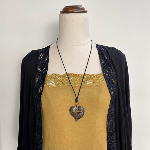 Boho Vintage Antique Bronze Heart Pendant - SOULZA AUSTRALIA